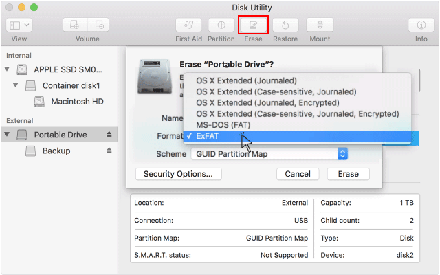 reformat a external hard drive for mac and pc
